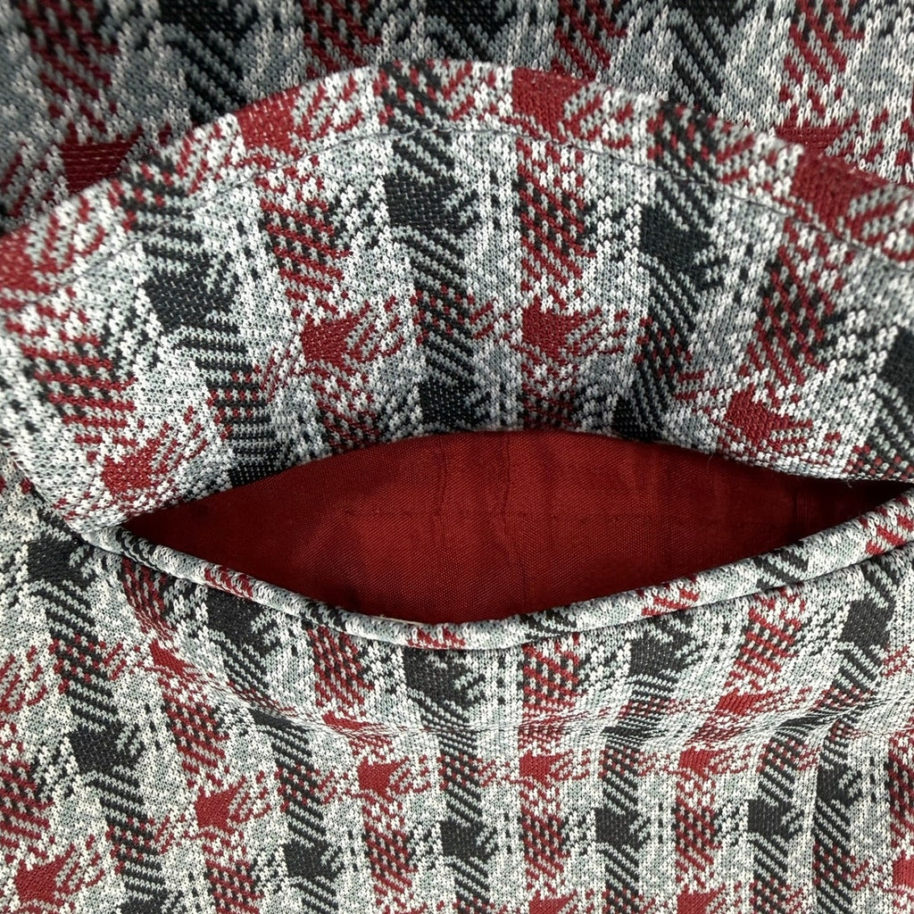 Vintage 70s Men's 38R Plaid Polyester Sport Coat Blazer Red Gray