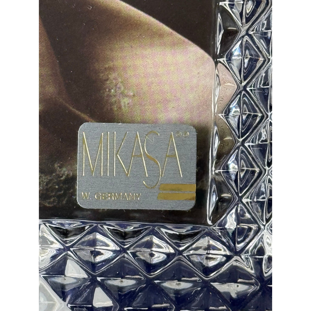 Vintage 90s Mikasa Woodrose Crystal Photo Frame 5x7 West Germany Floral