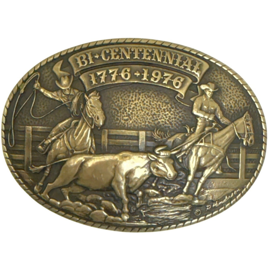 Tony Lama 1976 Bicentennial Solid Brass Rodeo Cowboy Belt Buckle Limited Ed 2490
