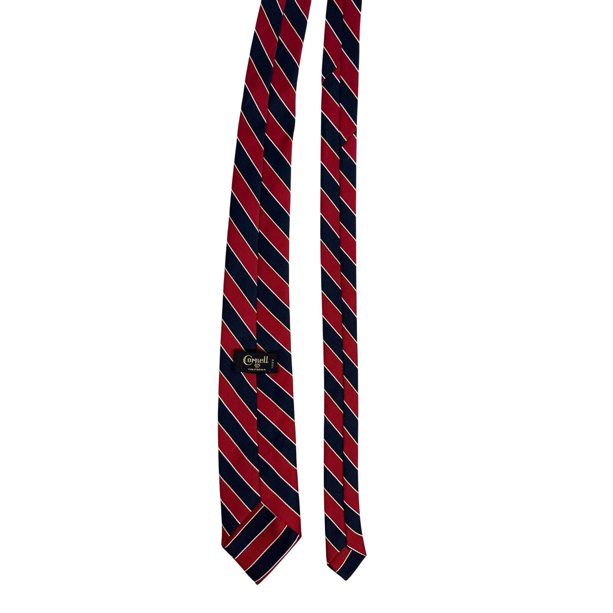 Vintage 70s Cornell California Red Navy Striped Men's Tie 51” x 3”