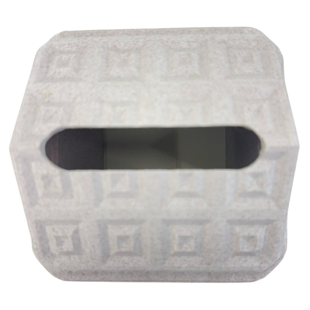 Greek Temple Tissue Box Cover Holder Resin Decorative Square Gray Removable Lid