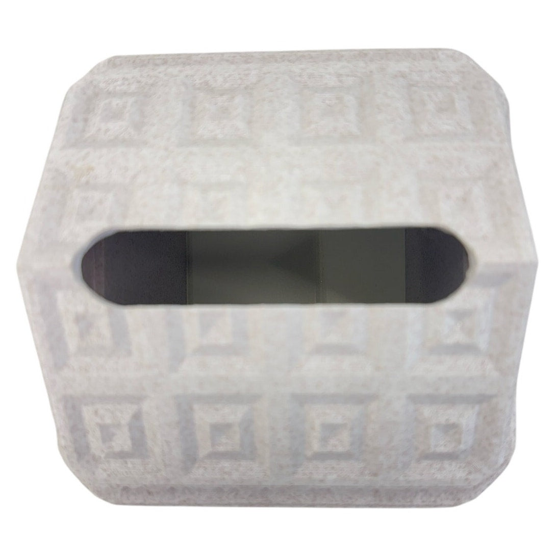 Greek Temple Tissue Box Cover Holder Resin Decorative Square Gray Removable Lid