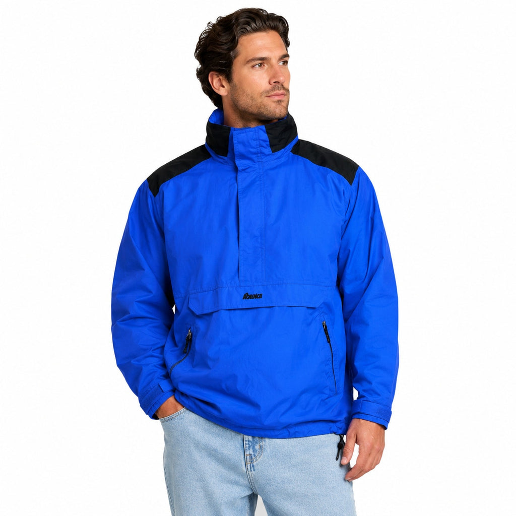 Vintage 90s Nordica Classics Blue Pullover Windbreaker Jacket Hooded Men's XL