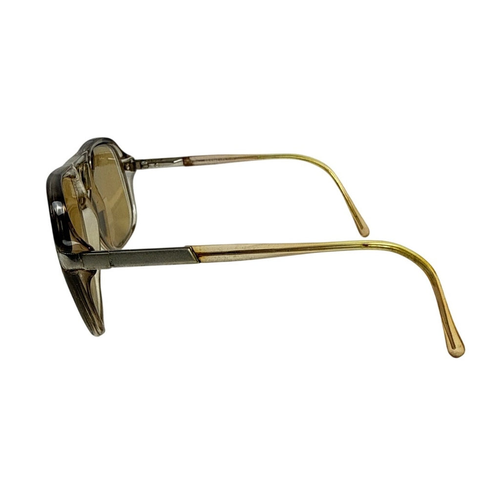 Vintage 70s Vien Brown Gold Aviator Sunglasses Italy 5.5”