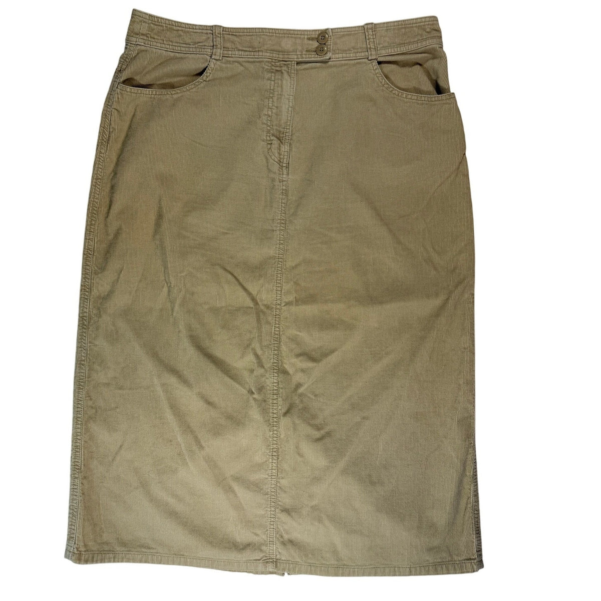 Vintage 90s Women’s 18 Eddie Bauer Tan Corduroy Skirt Western Cotton