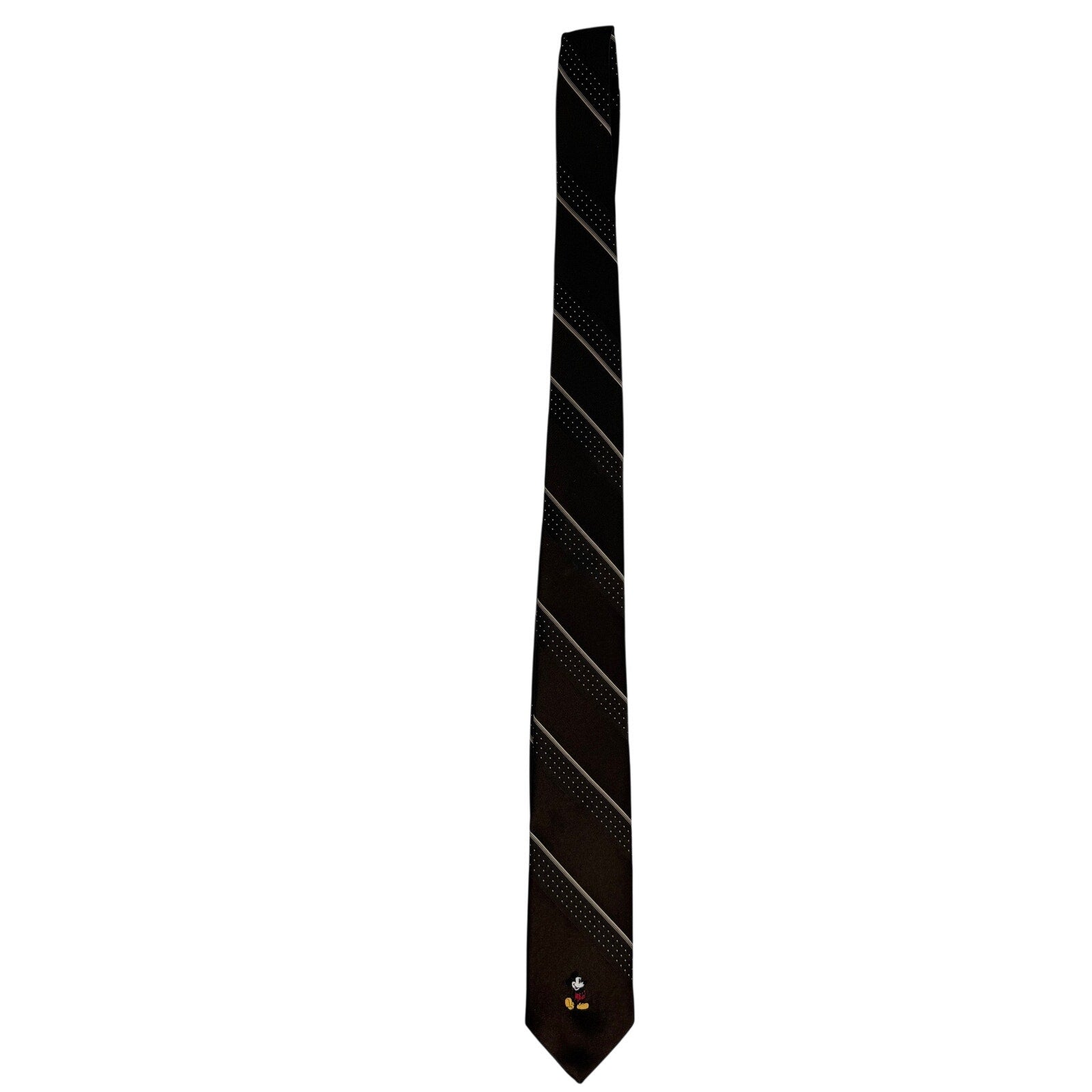 Vintage 1970s Mickey Mouse Cervantes Brown Striped Men’s Disney Necktie