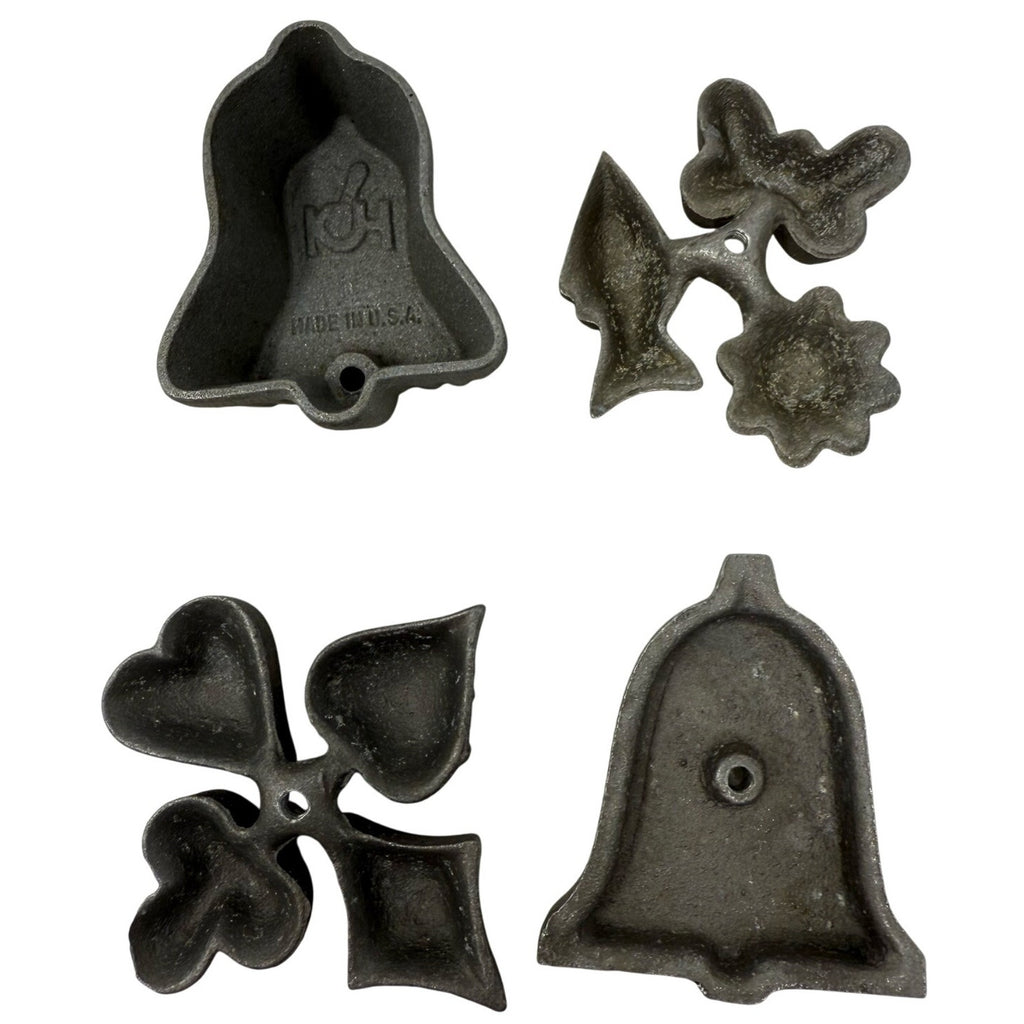 Vintage 70s Cast Iron Rosette Molds Kalikus Hirco Set of 4 Made in USA