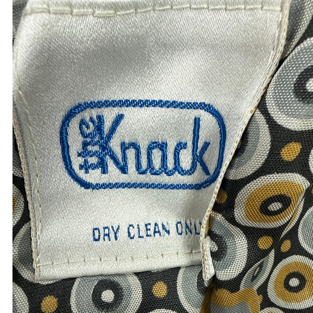 Vintage 1970s Knack Men's Gray Polyester Blazer Gold Crest Buttons 46L