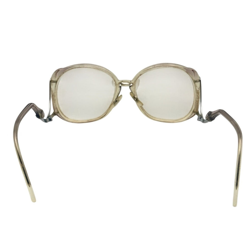 Vintage Oversized Clear Eyeglass Frames Gold Tone 54-16-140 USA