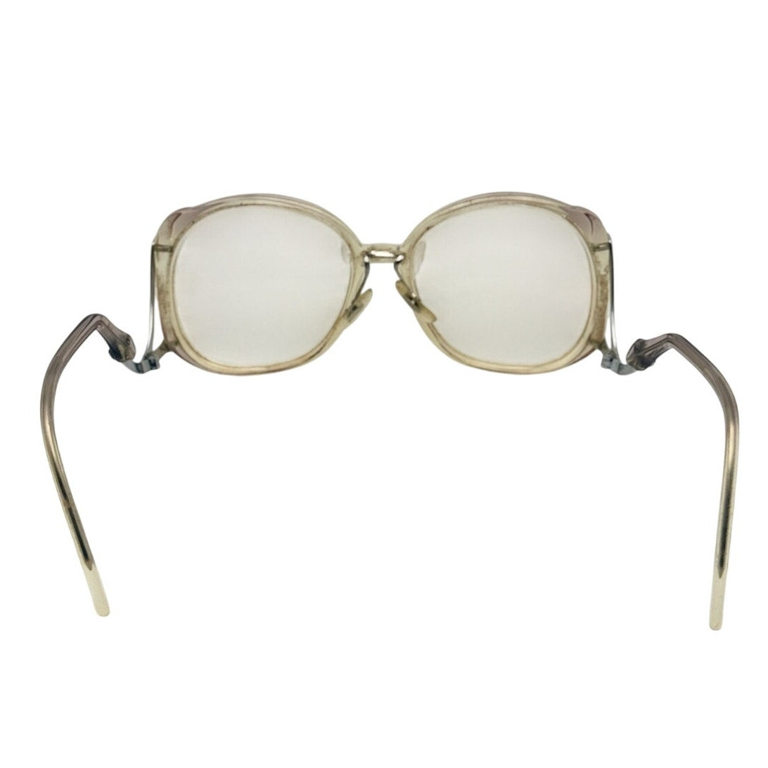 Vintage Oversized Clear Eyeglass Frames Gold Tone 54-16-140 USA