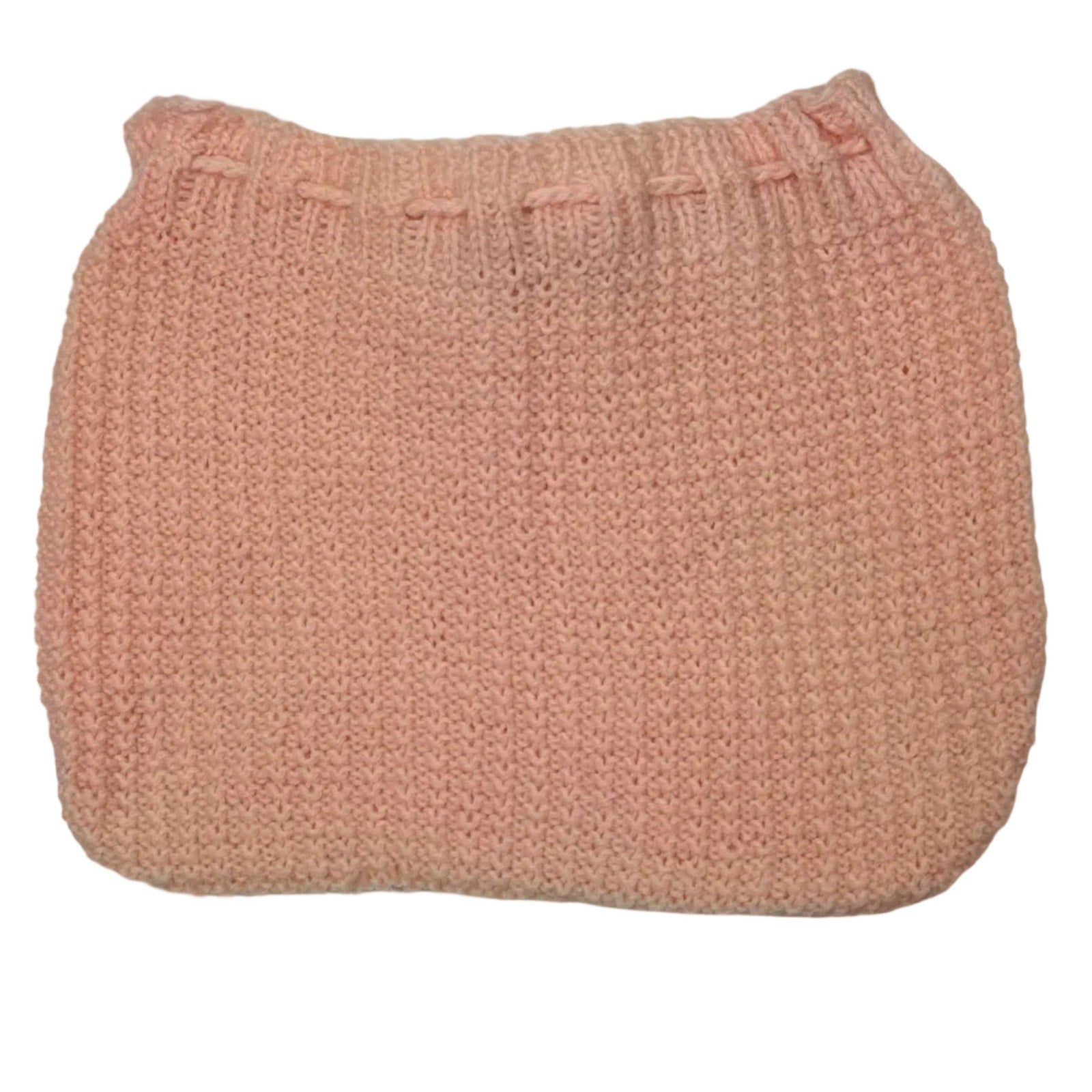 Vintage 60s Bloomers Diaper Cover Wool Knit Peach Unisex Child Drawstring