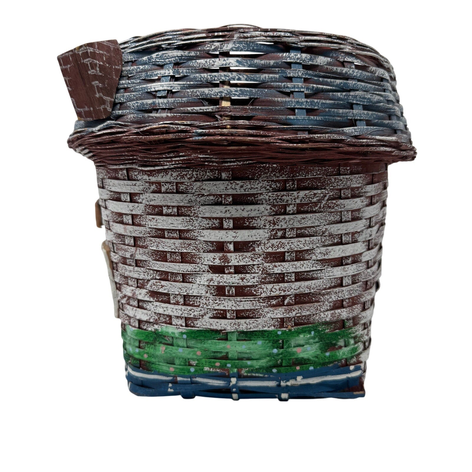 Vintage 70s Rosenthal Netter Wicker Basket Hand Painted "Bake Shop"