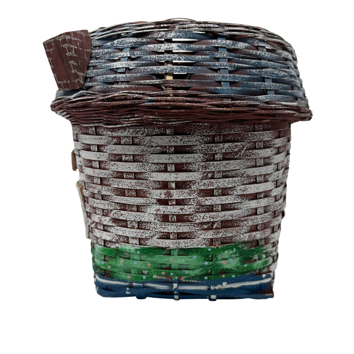 Vintage 70s Rosenthal Netter Wicker Basket Hand Painted "Bake Shop"