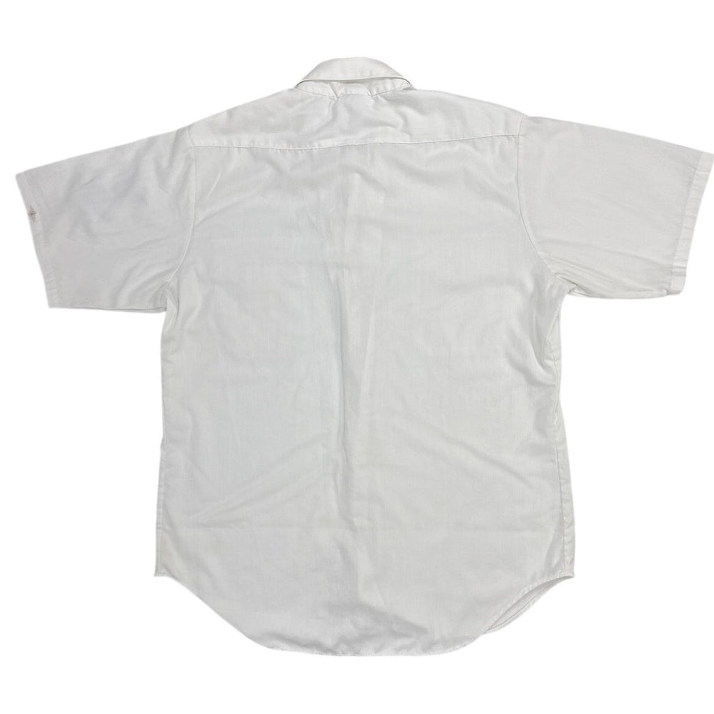 Vintage 1980s US Navy White Uniform Shirt Petty Officer 2nd Class 16.5