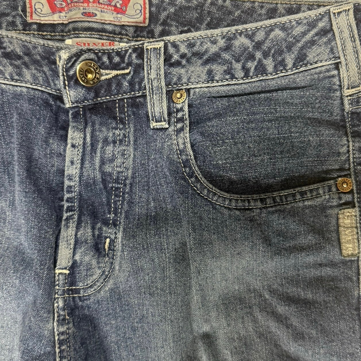 Vintage 90s Silver Mid Rise Bootcut Jeans Button Fly Denim Women's 30/32
