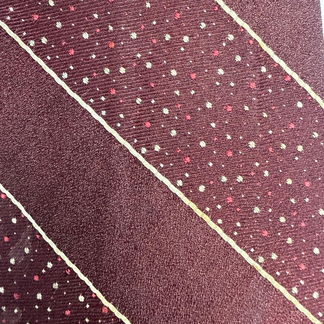 Vintage 1940s Joe Weiner Wine Burgundy Striped Rayon Men's Tie 3.5” x 46.5”