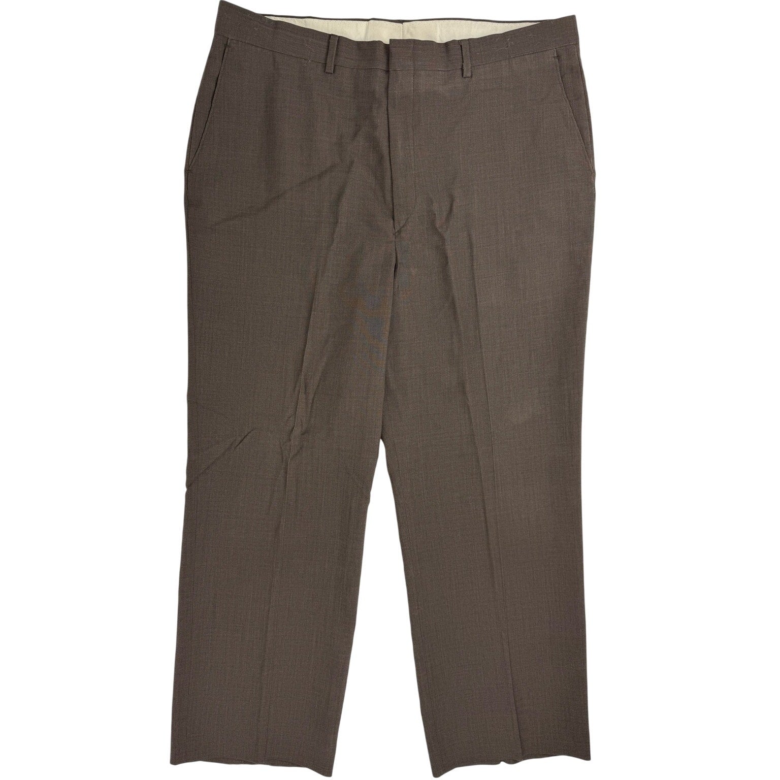 Vintage 1990s Haggar Men's Brown Wool Blend Dress Pants 38x28