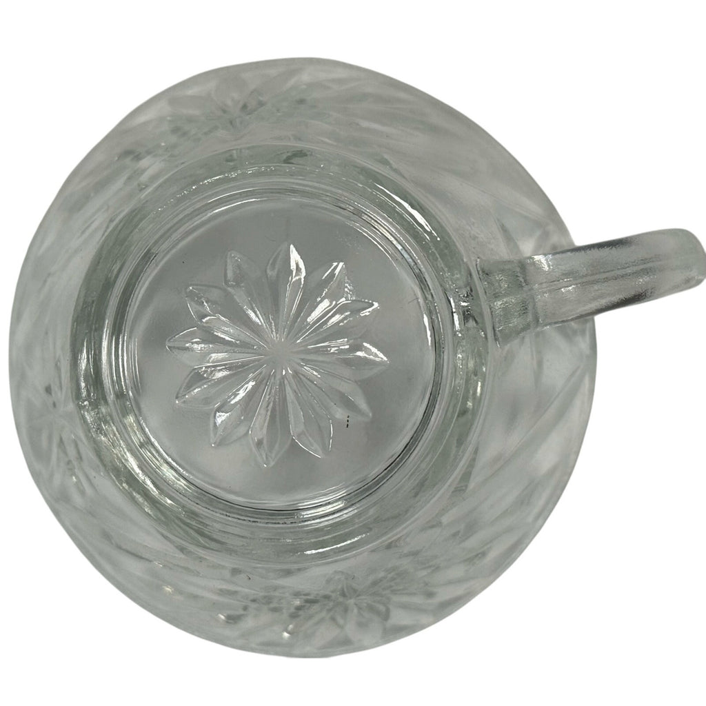 Vintage 70s Clear Glass Punch Bowl Set w/ 9 Cups Starburst Pattern 14” Large