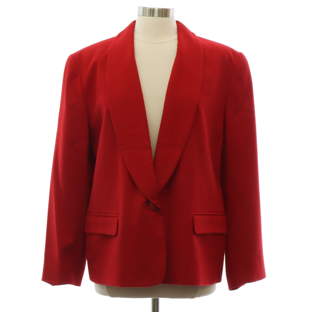 Vintage 80s Pendleton Red Wool Shawl Collar Blazer Jacket Women's 16W USA