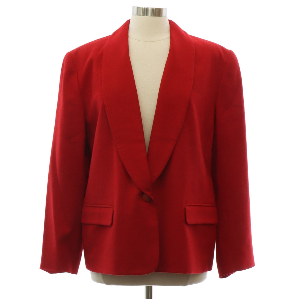 Vintage 80s Pendleton Red Wool Shawl Collar Blazer Jacket Women's 16W USA