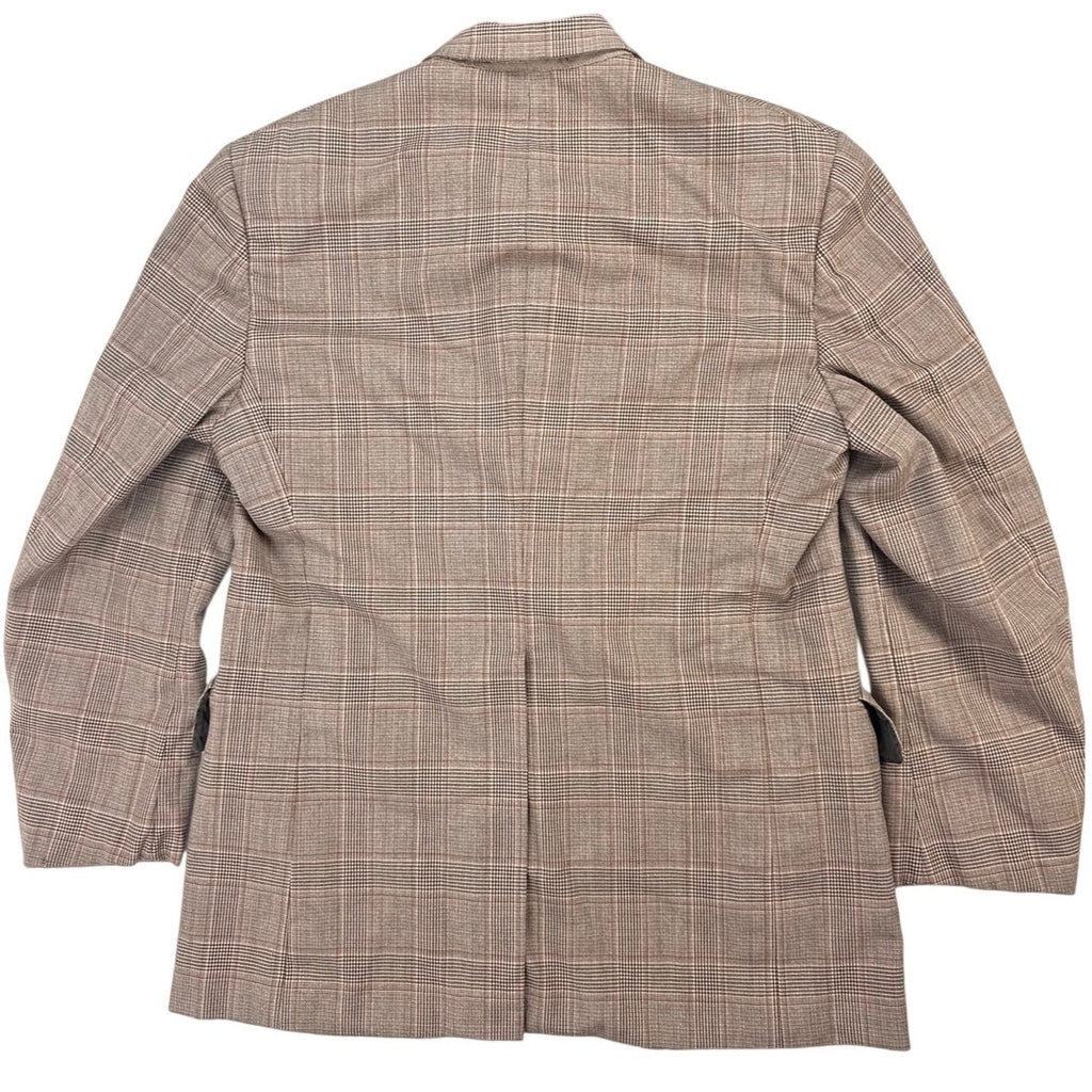 Vintage 70s Hickey Freeman Rosenblatts Brown Windowpane Wool Blazer Men's 42"