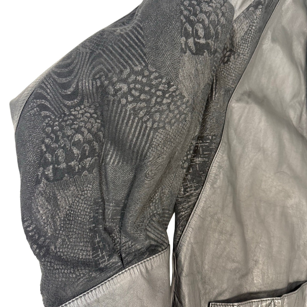 Vintage 90s Women's Large Oversized Black Leather Jacket Fashion Attitude