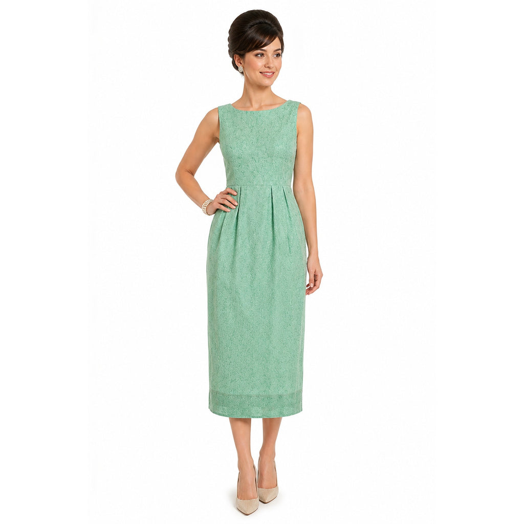 Vintage 60s Women's XS Mint Green Textured Rayon Maxi Dress