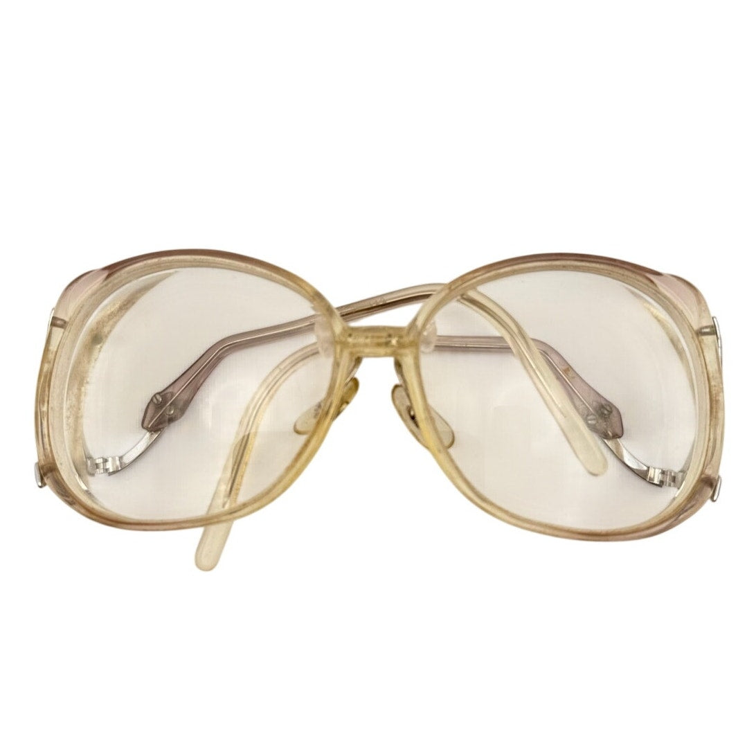 Vintage Oversized Clear Eyeglass Frames Gold Tone 54-16-140 USA