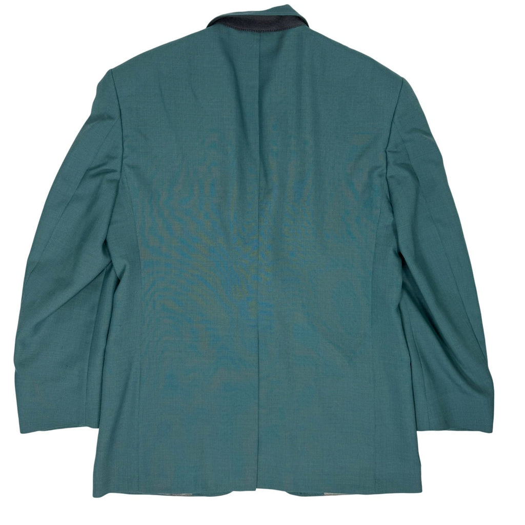 Vintage 80s Men's 39R Teal Blazer Jacket Brass Buttons USA Hart Schaffner Marx