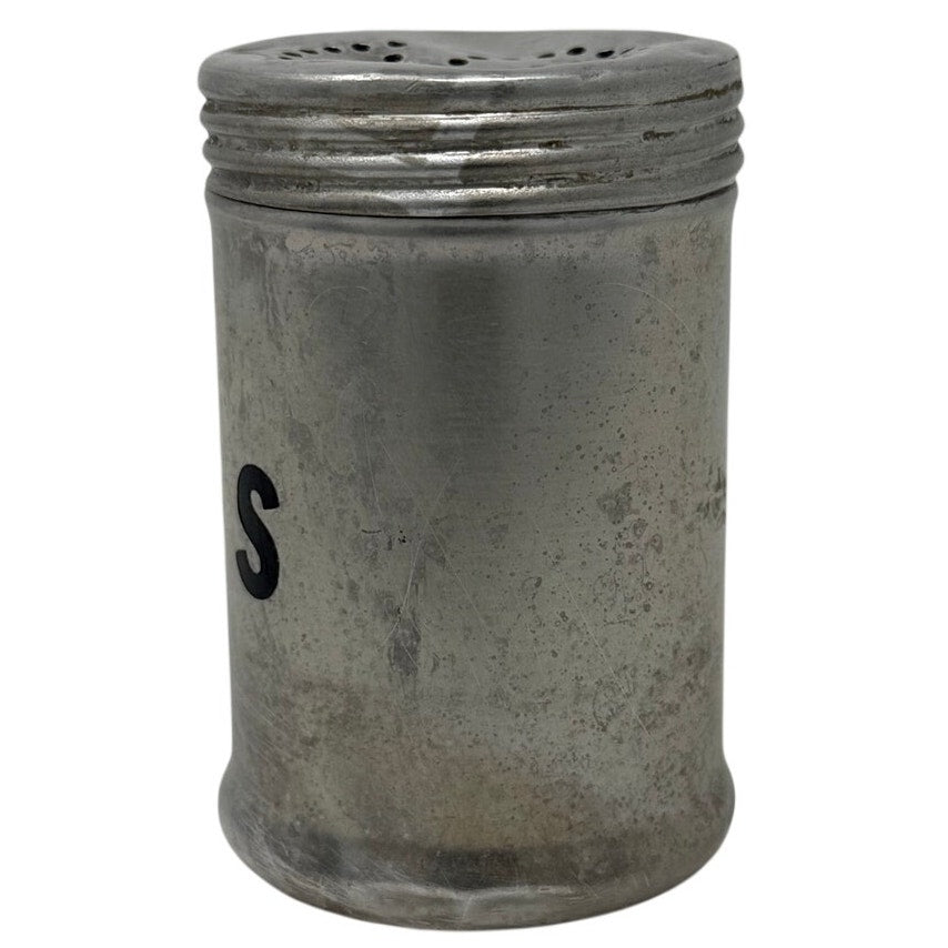 Vintage 1950s Aluminum Saltshaker Screw Lid 3” Kitchenware