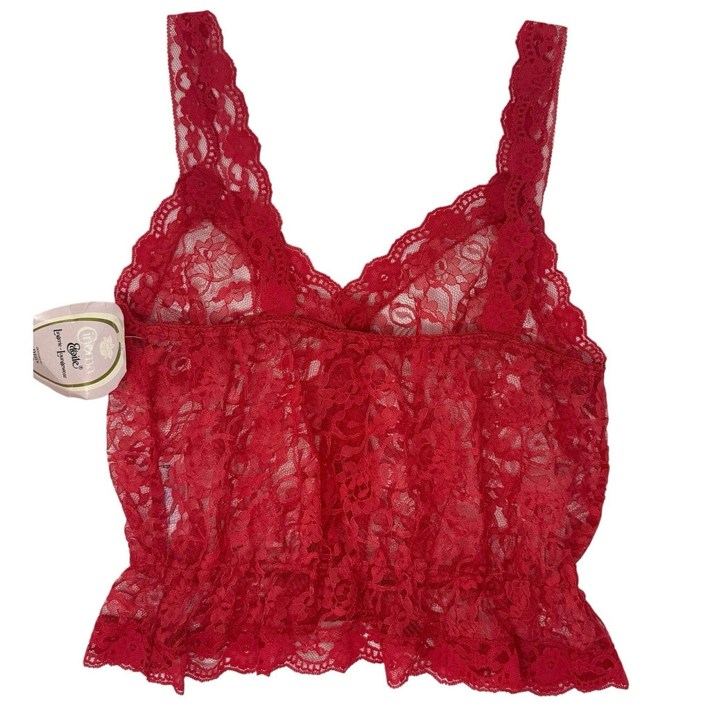 Vintage 90s Evelyn Lind Etoile Red Lace Lingerie Set NWT Large