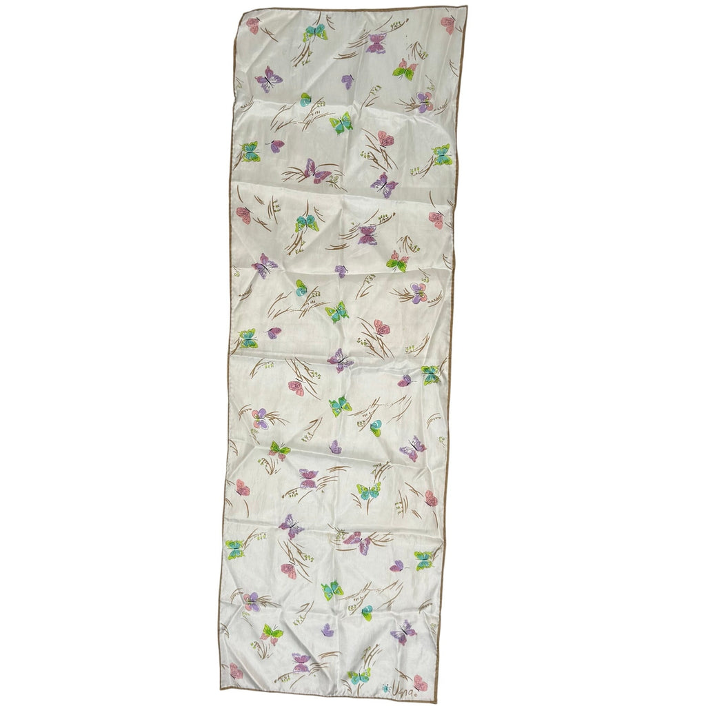 Vintage 60s Women's Scarf Signed Vera Neumann Pastel Spring Butterfly