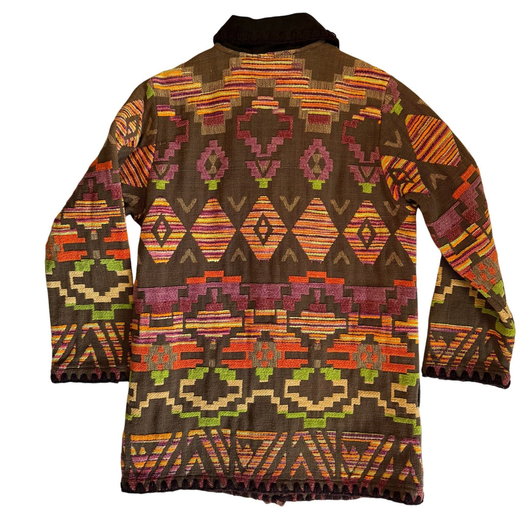 Jennifer & Grace Southwestern Aztec Tapestry Jacket Women's Small Cotton