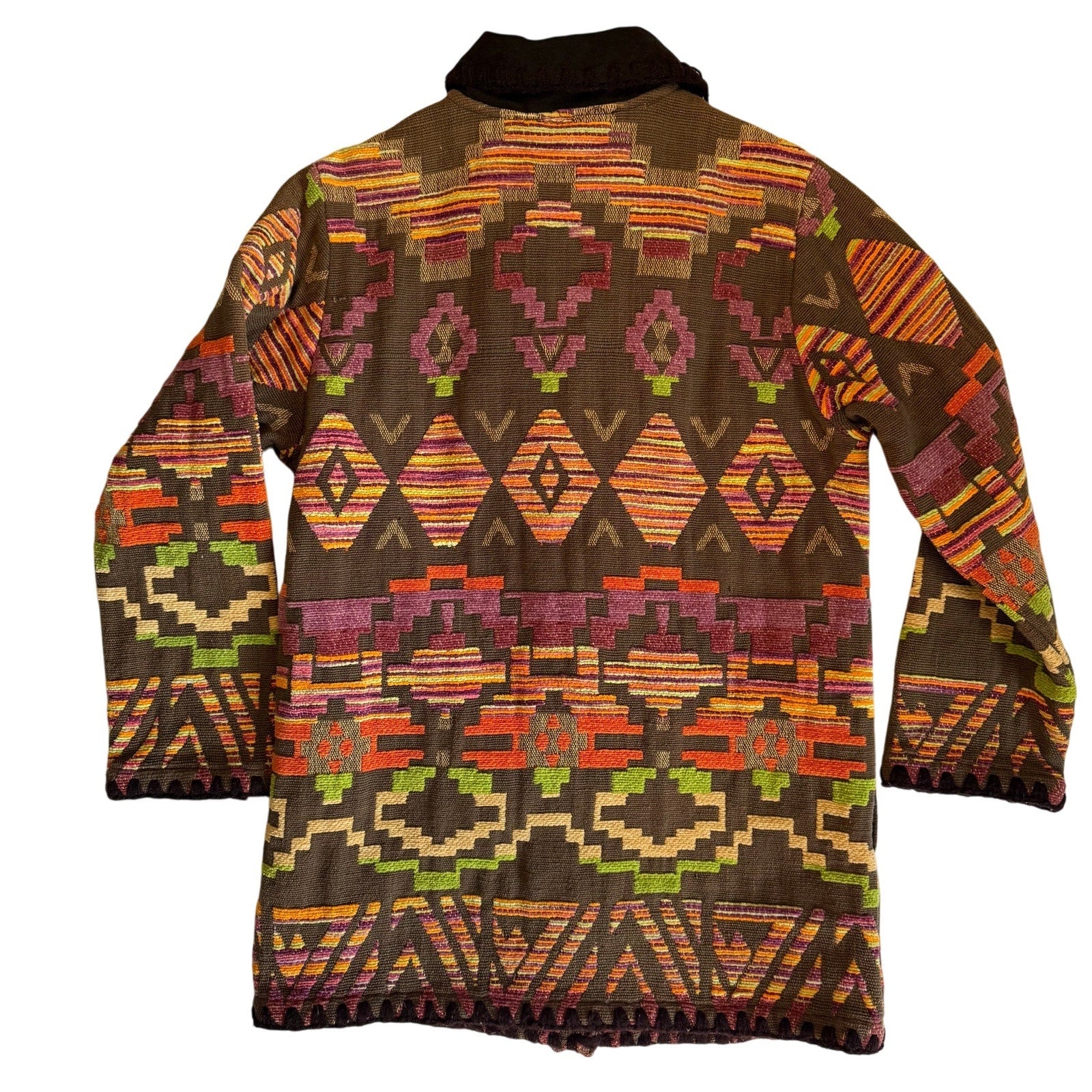 Jennifer & Grace Southwestern Aztec Tapestry Jacket Women's Small Cotton