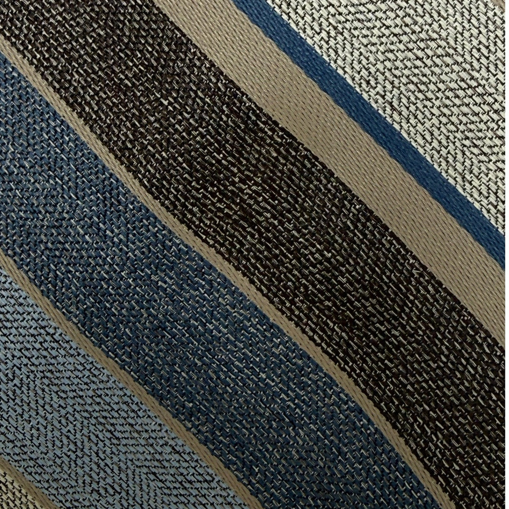 Vintage 80s Johnny Carson USA Striped Necktie Blue Gray Polyester Tie