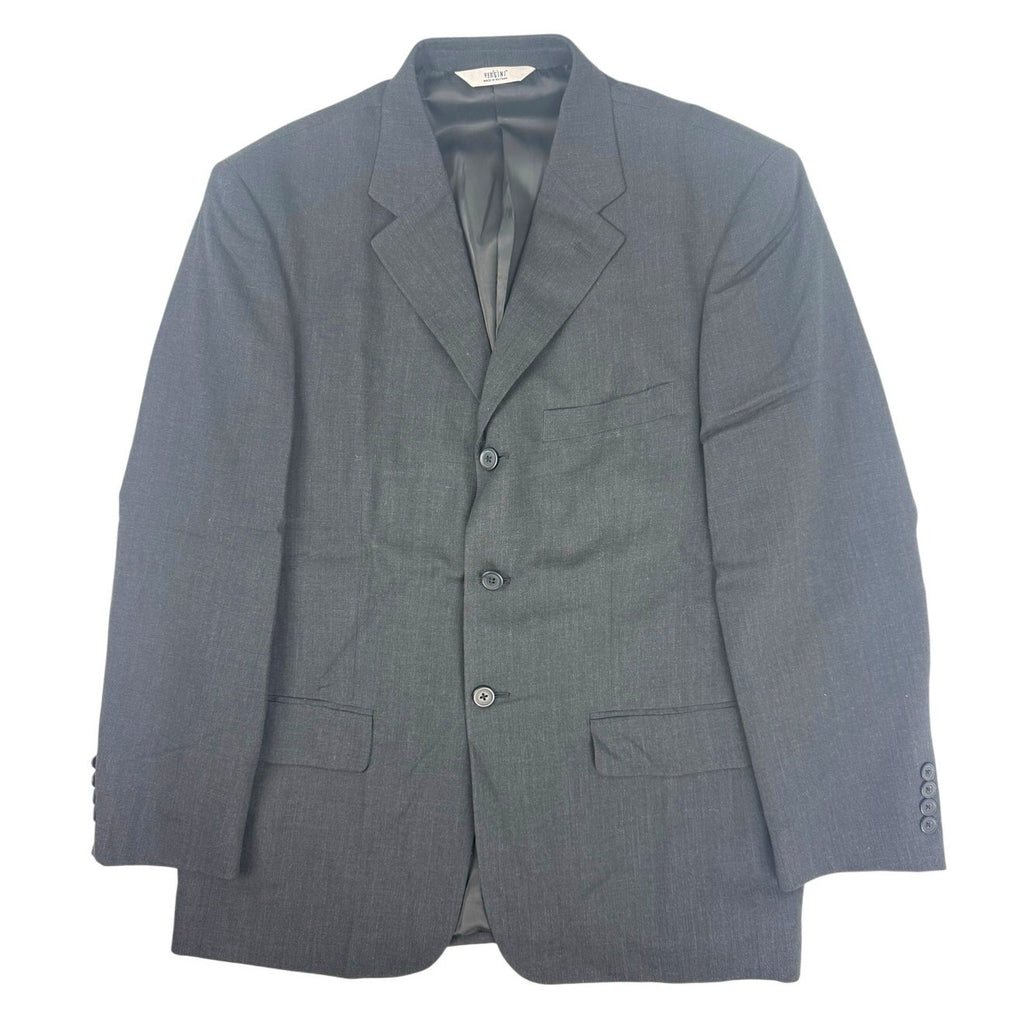 Versini Men's Charcoal Wool Blazer 42 Short 3 Button Suit Jacket