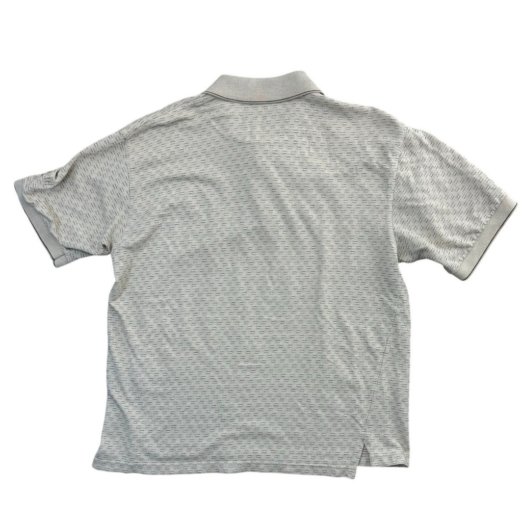 Ashworth Golf Polo Shirt Men's Large Beige Textured USA Made 100% Cotton