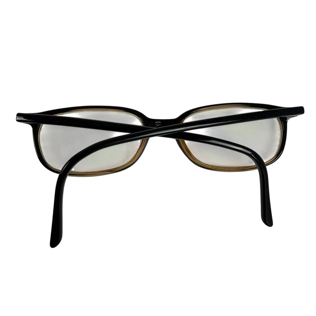 Vintage 90s Tuscany 325 Black Amber Rectangle Eyeglass Frames Italy 48-18-145