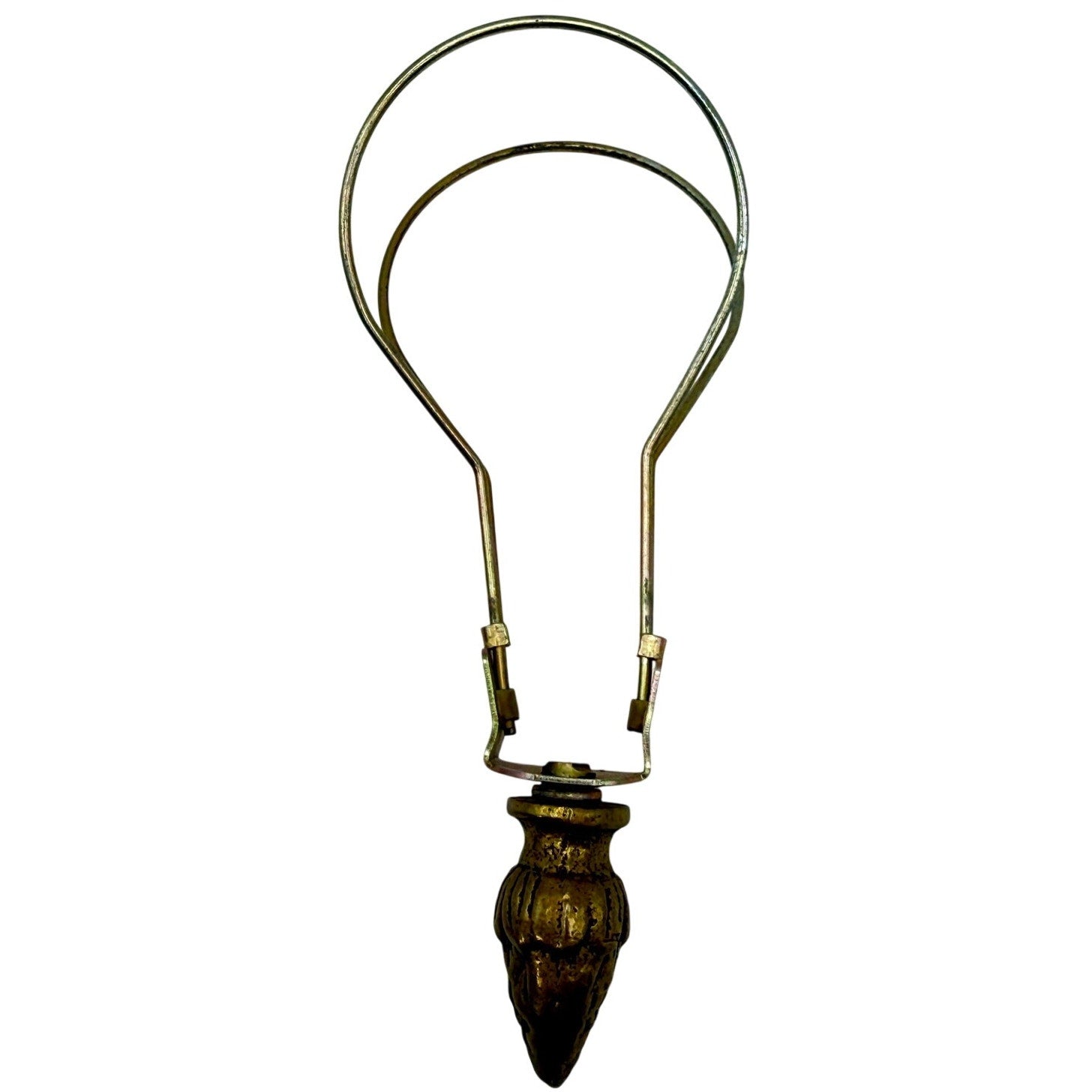 Antique Brass Clip-On Lampshade Adapter Acorn Finial Lamp Shade Holder
