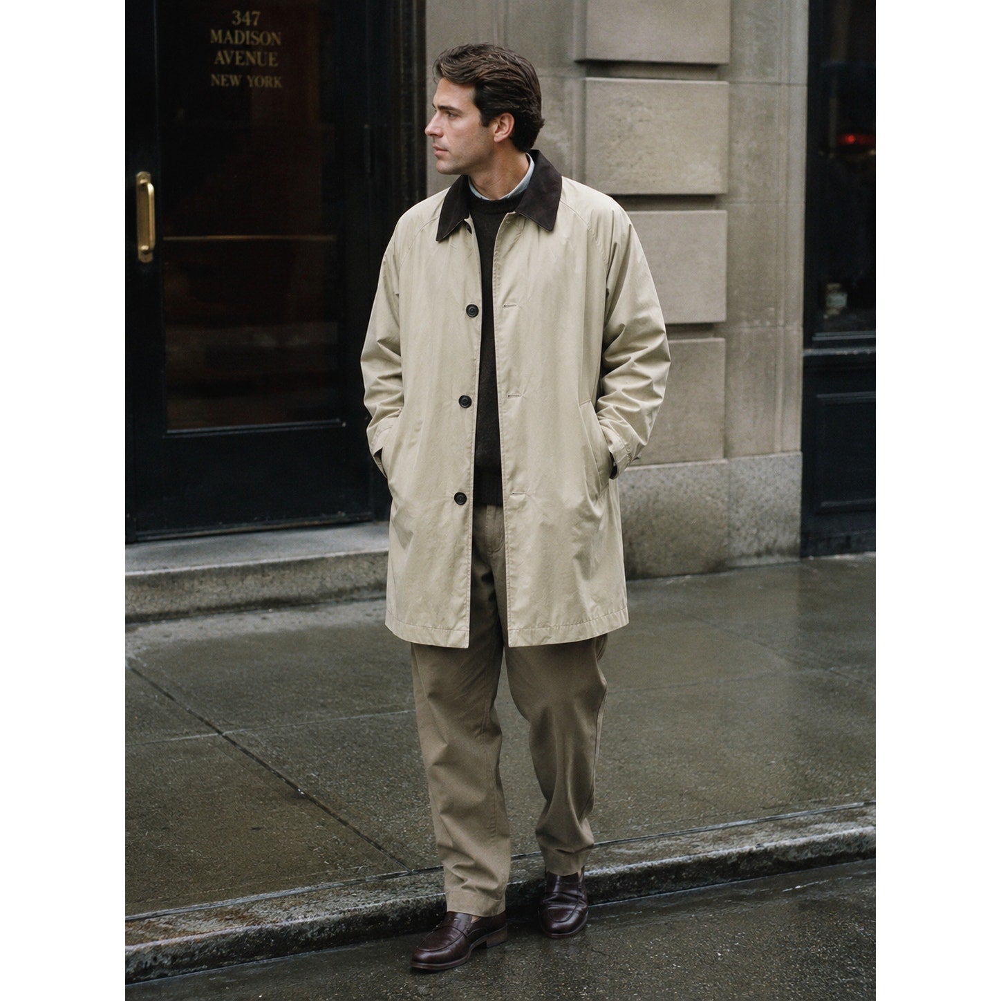 Vintage 90s Liz Claiborne Men’s Large Beige Car Coat Removable Liner 48” Chest