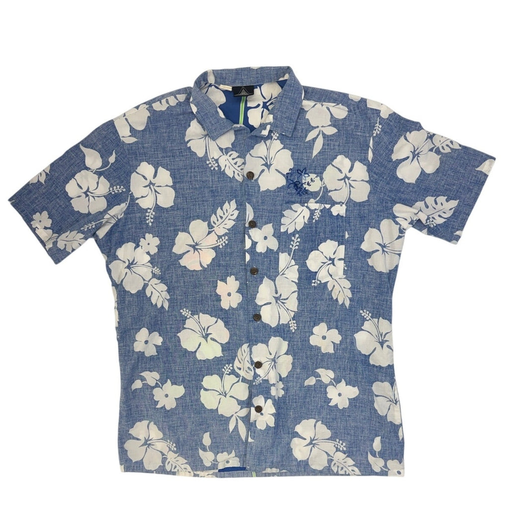 Vintage 80s Kennington Hawaiian Reverse Print Floral Cotton Shirt Men's Large