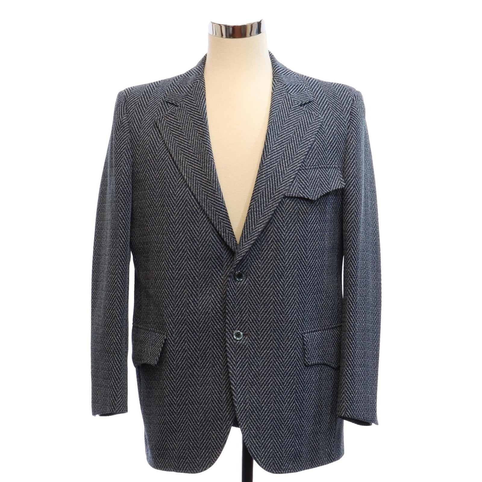 Vintage 1970s D. Capps & Sons Navy Blue Double Knit Blazer Men's 42