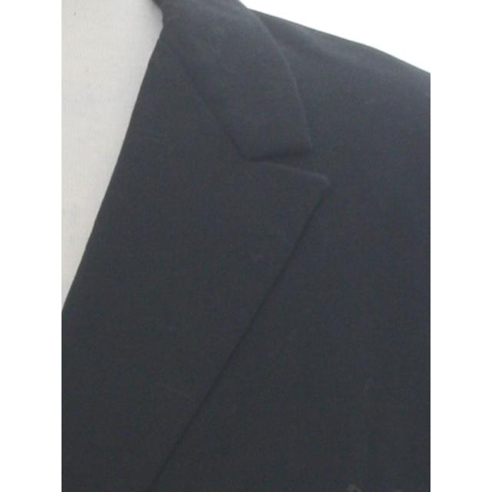 Vintage 70s Black Double Breasted Wool Blend Sport Coat Men's Large 42R