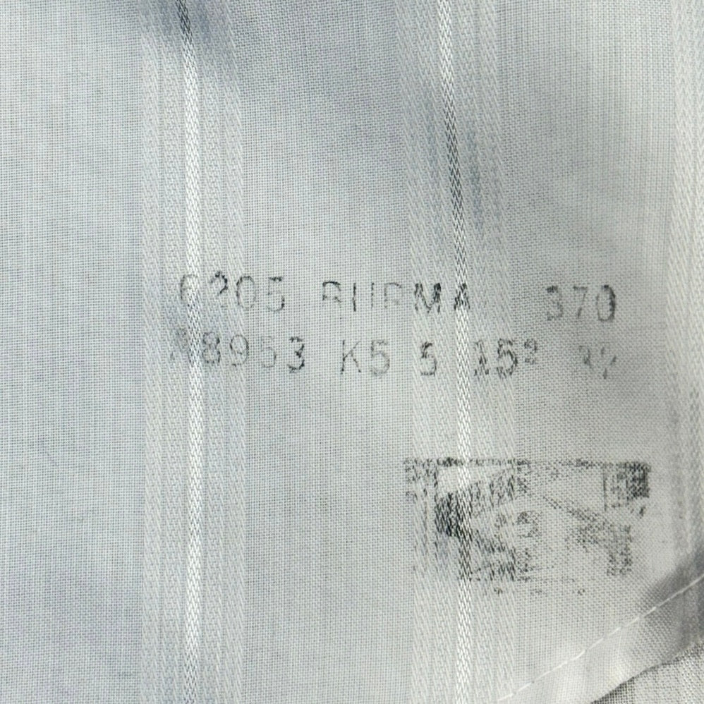 Vintage 80s Men's Medium Arrow Gray Stripe Button Front Dress Shirt 44 Chest