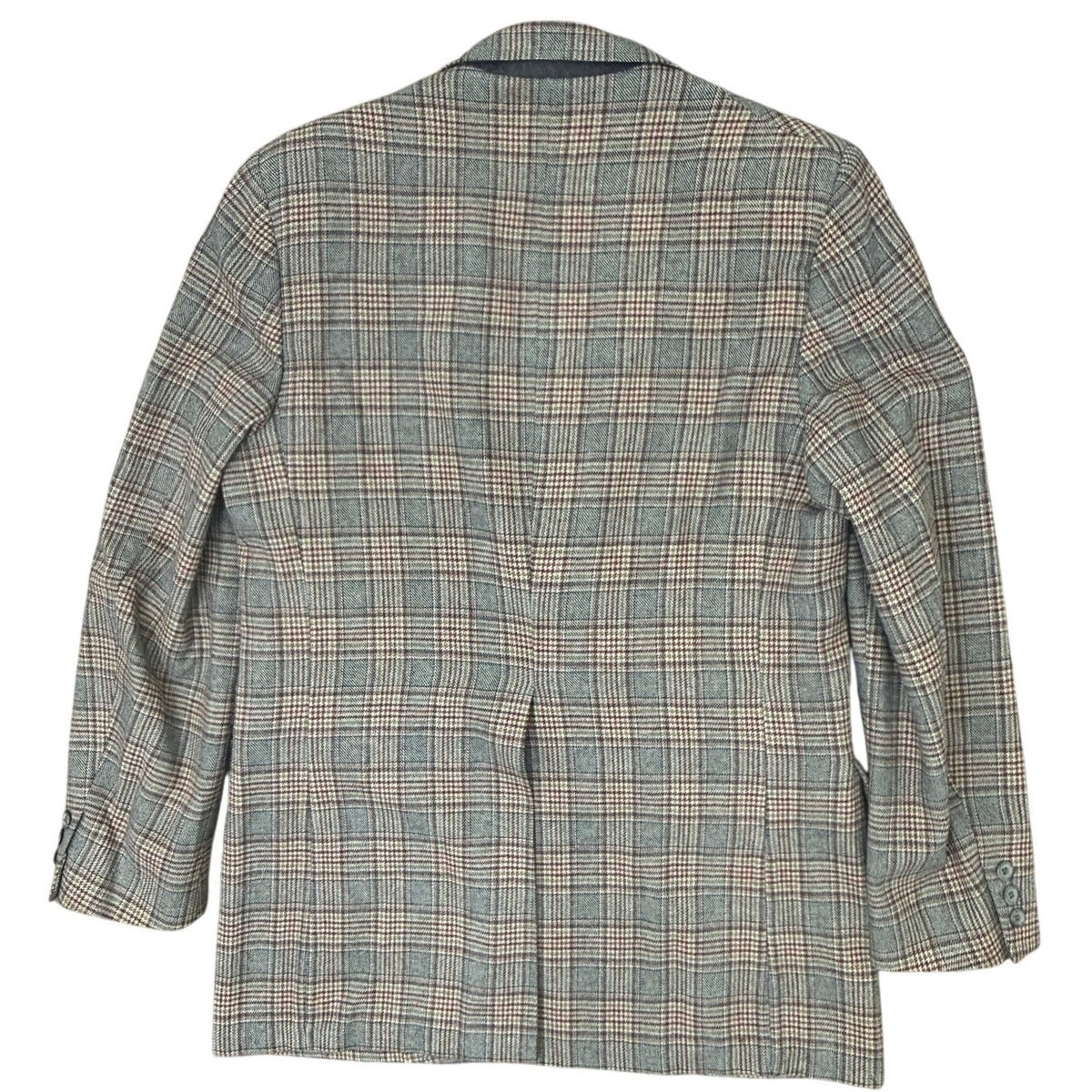 Vintage 70s Men's Large 42 Pendleton Wool Plaid Blazer Gray Tweed Sport Coat