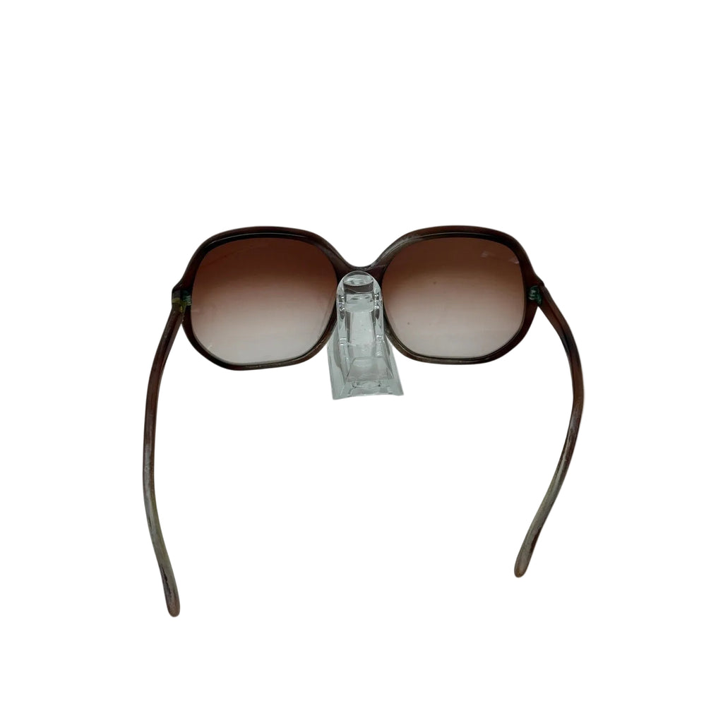 Vintage 80s Women's Oversized Brown Gradient Sunglasses Retro Fashion Shades