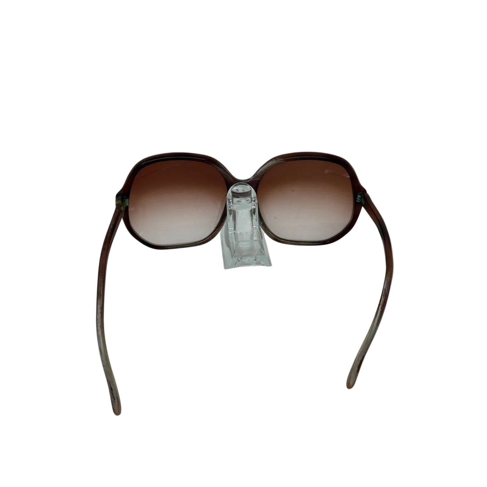 Vintage 80s Women's Oversized Brown Gradient Sunglasses Retro Fashion Shades