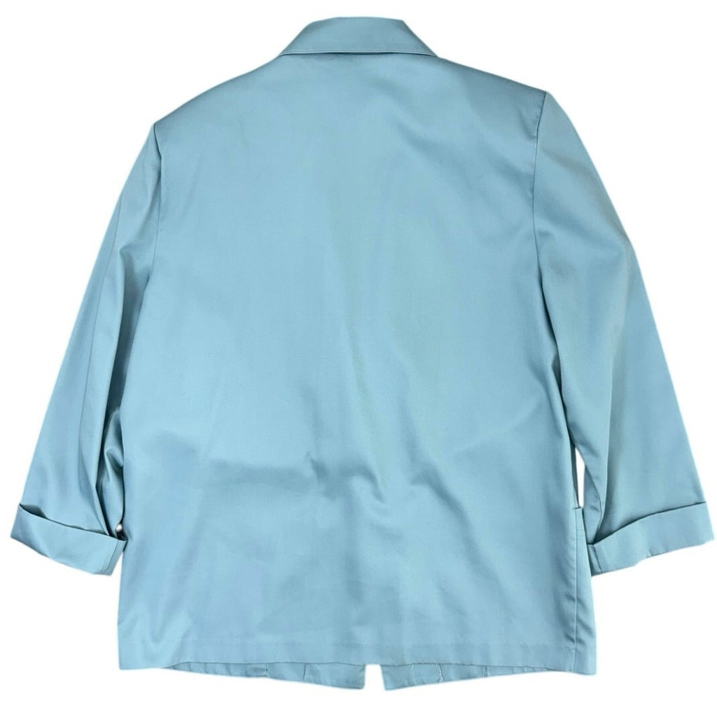 Vintage 80s Alfred Dunner Women's Light Blue Blazer Jacket Size 16 USA 44 Chest