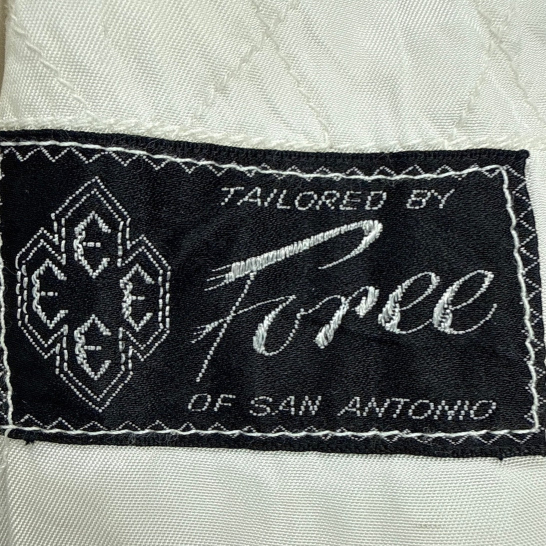 Vintage 60s 70s Foree White Military Mess Dress Jacket Black Pants L/34