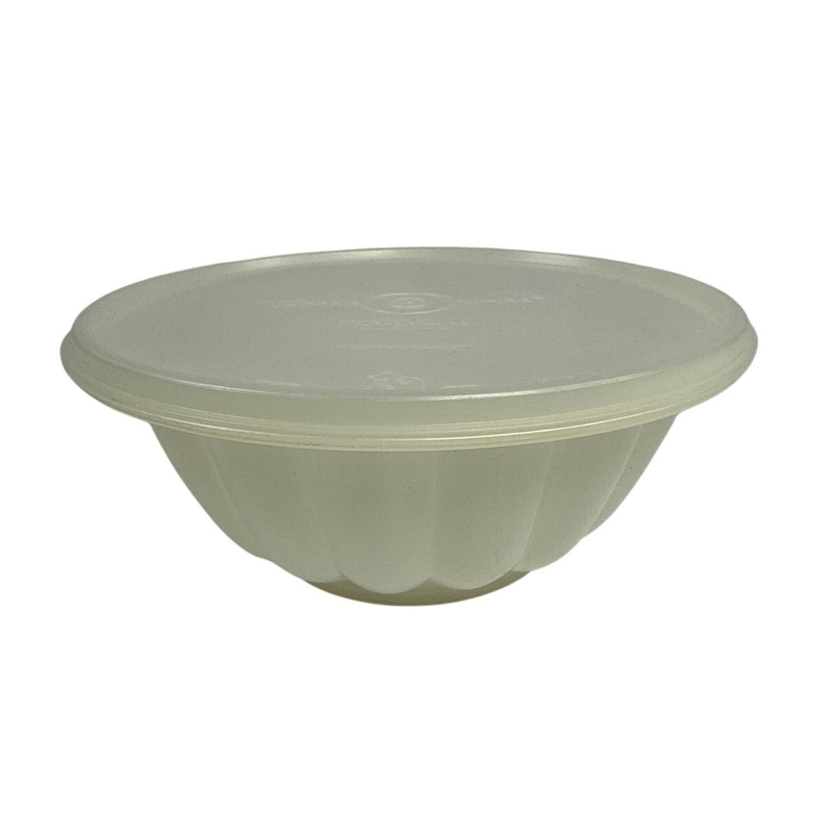 Vintage 70s Tupperware Jel-N-Serve Jello Mold Bowl with Lid Tulip Design 8”